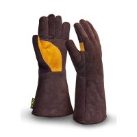 Краги Флагман ФРОСТ, (SPL-76), спилковые, нить Kevlar, иск. мех, длина 360 мм (11)
